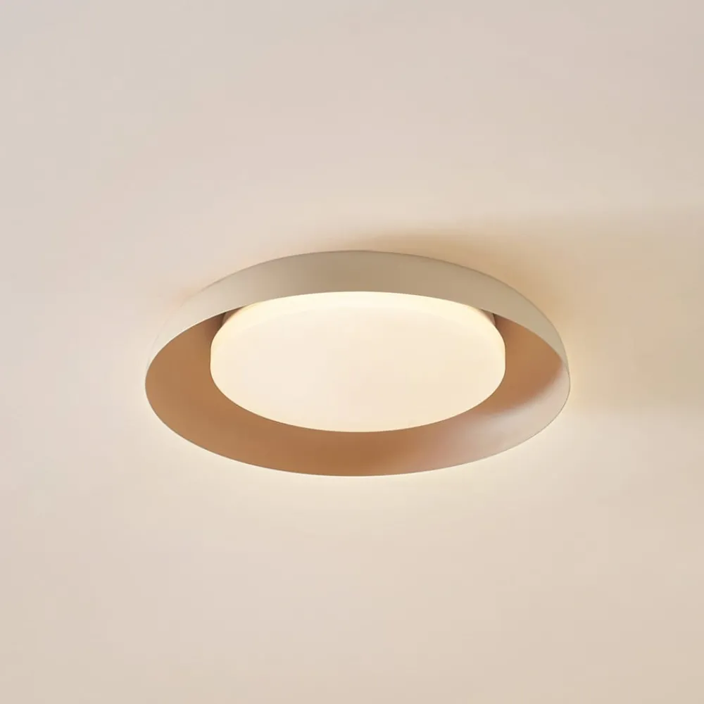 Lindby LED-taklampe Florie, beige, metall, Ø 40 cm New