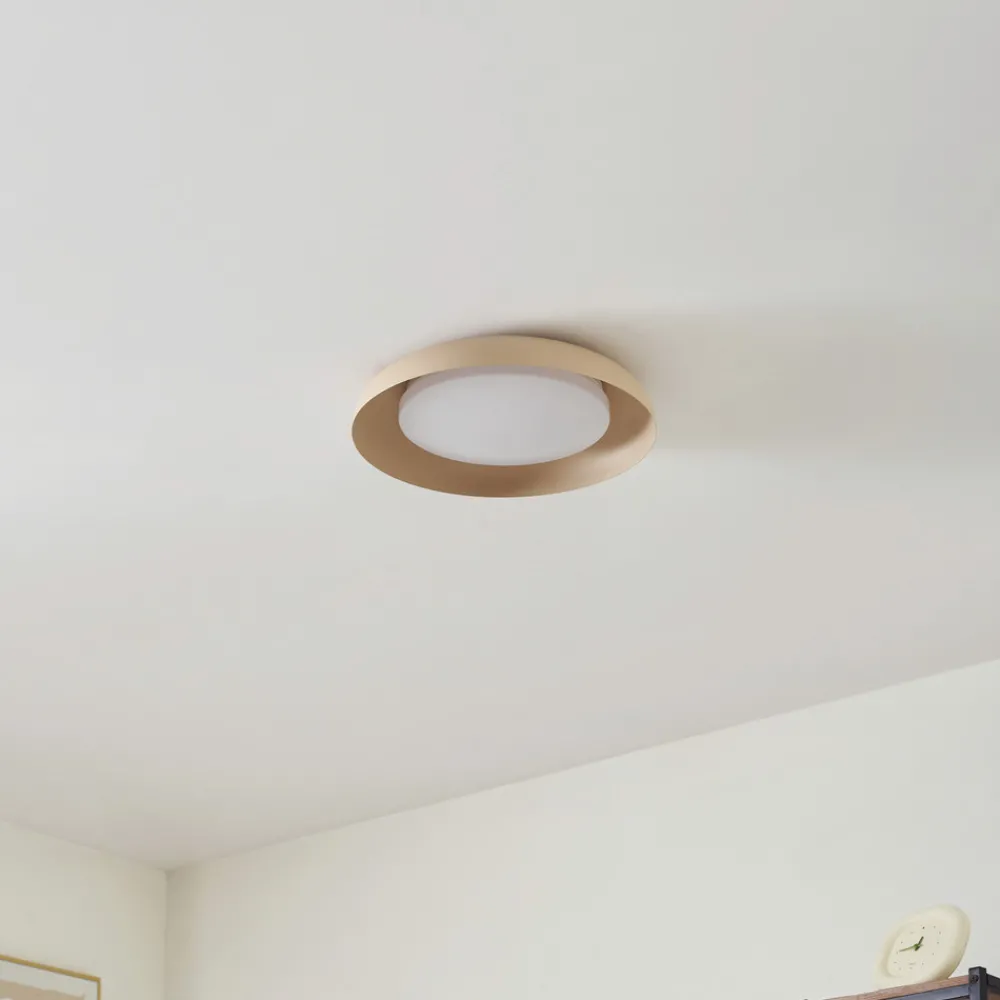 Lindby LED-taklampe Florie, beige, metall, Ø 40 cm New