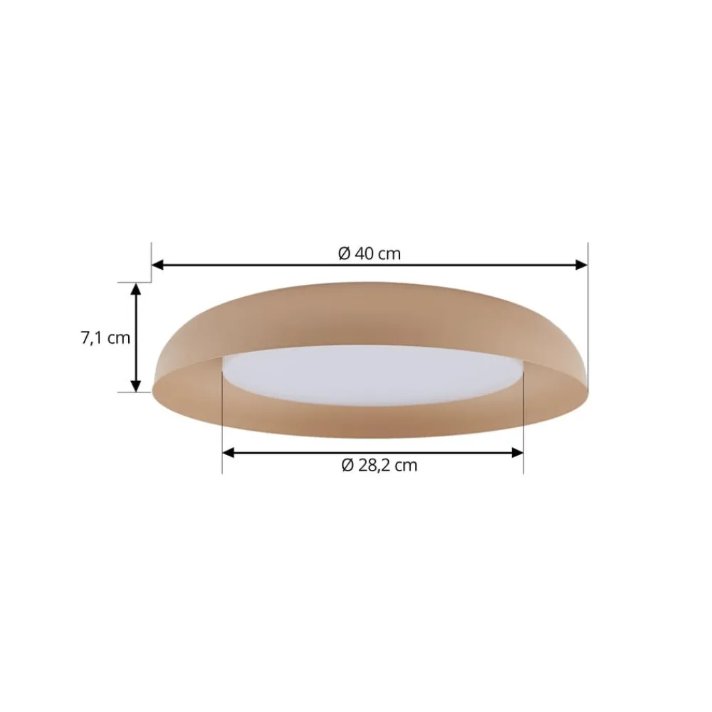 Lindby LED-taklampe Florie, beige, metall, Ø 40 cm New