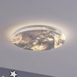 Lindby LED-taklampe Gaios Ø 38 cm, blå, CCT, dimbar| Design- Og Hotellbelysning|Led-Innendørs