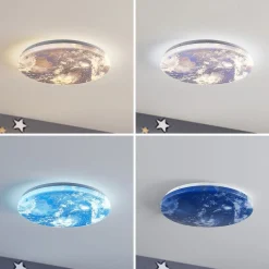 Lindby LED-taklampe Gaios Ø 38 cm, blå, CCT, dimbar| Design- Og Hotellbelysning|Led-Innendørs