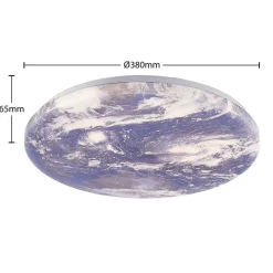 Lindby LED-taklampe Gaios Ø 38 cm, blå, CCT, dimbar| Design- Og Hotellbelysning|Led-Innendørs