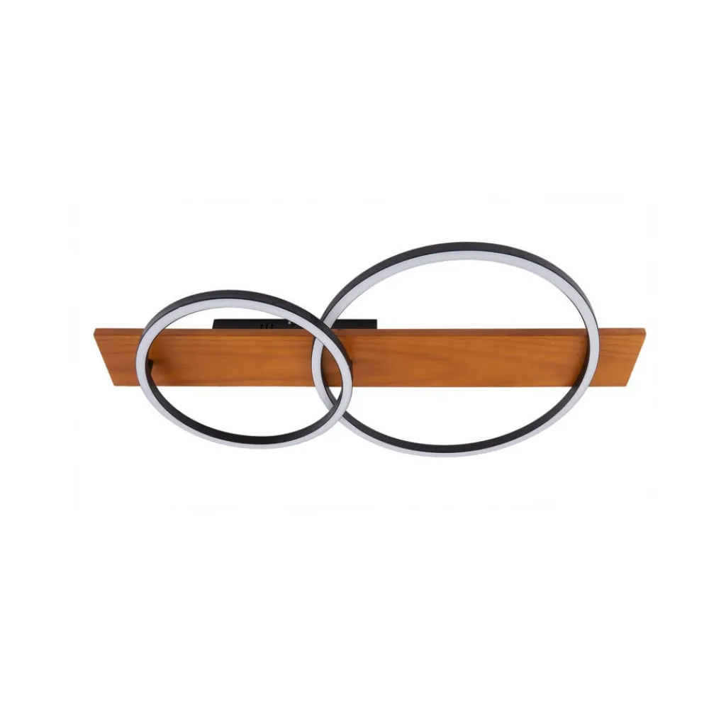 Lindby LED-taklampe Galad, svart, tre, 2 lyskilder, 75 cm| Led-Innendørs