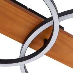 Lindby LED-taklampe Galad, svart, tre, 2 lyskilder, 75 cm| Led-Innendørs