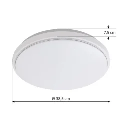 Lindby LED-taklampe Glamo, Ø 39 cm, krom, hvit, IP44| Led-Innendørs