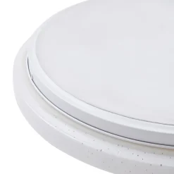 Lindby LED-taklampe Glamo, Ø 39 cm, krom, hvit, IP44| Led-Innendørs