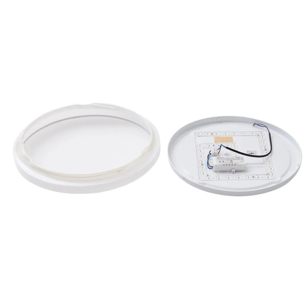 Lindby LED-taklampe Glamo, Ø 39 cm, krom, hvit, IP44| Led-Innendørs