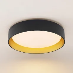 Lindby LED-taklampe Gracjan, svart, metall, CCT, Ø45cm Best