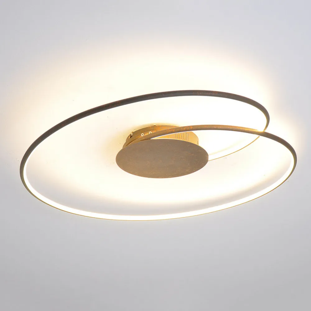 Lindby LED-taklampe Joline, Ø 74 cm, rustbrun, metall Outlet