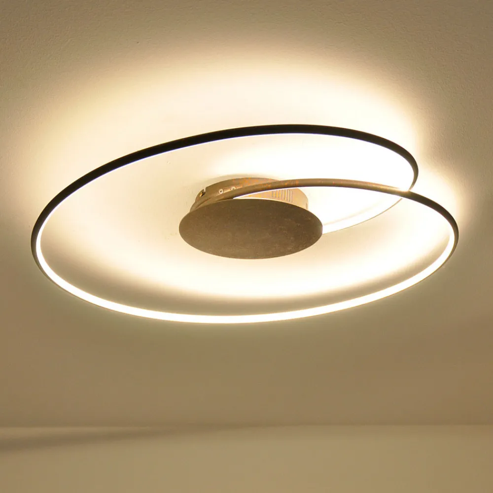 Lindby LED-taklampe Joline, Ø 74 cm, rustbrun, metall Outlet