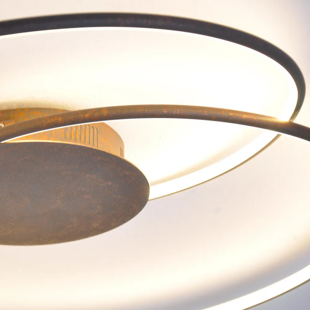 Lindby LED-taklampe Joline, Ø 74 cm, rustbrun, metall Outlet