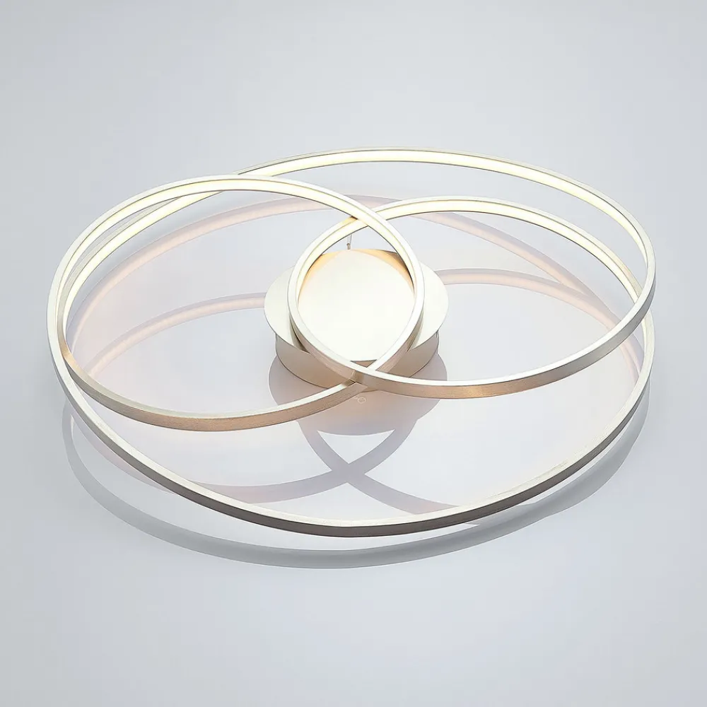 Lindby LED-taklampe Joline, Ø 60 cm, nikkelfarget, metall Online