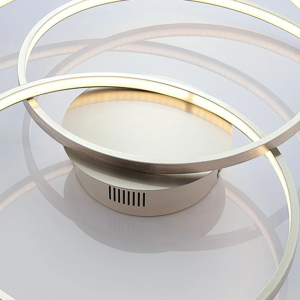 Lindby LED-taklampe Joline, Ø 60 cm, nikkelfarget, metall Online