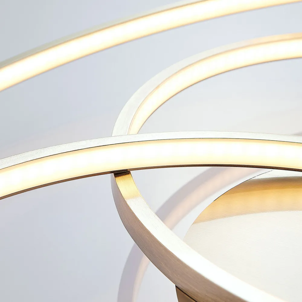 Lindby LED-taklampe Joline, Ø 60 cm, nikkelfarget, metall Online