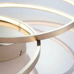 Lindby LED-taklampe Joline, Ø 60 cm, nikkelfarget, metall Online