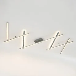 Lindby LED-taklampe Kerem, 345 cm, nikkelfarget, metall| Led-Innendørs