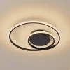 Lindby LED-taklampe Kyron, svart, aluminium, dimbar, Ø45cm Sale