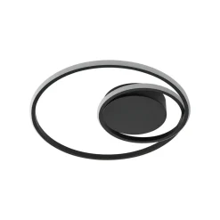 Lindby LED-taklampe Kyron, svart, aluminium, dimbar, Ø45cm Sale