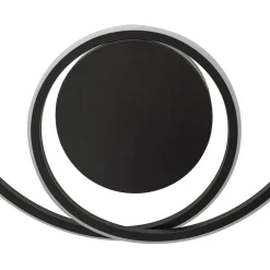 Lindby LED-taklampe Kyron, svart, aluminium, dimbar, Ø45cm Sale