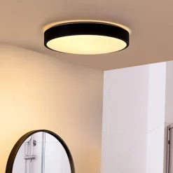 Lindby LED-taklampe Medon, Ø 38 cm, svart, IP44, metall Sale