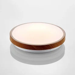 Lindby LED-taklampe Mendosa, rund, lyst tre, Ø 29cm| Design- Og Hotellbelysning|Led-Innendørs