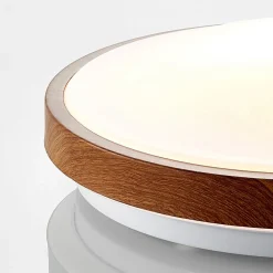 Lindby LED-taklampe Mendosa, rund, lyst tre, Ø 29cm| Design- Og Hotellbelysning|Led-Innendørs