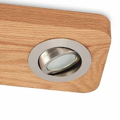 Lindby LED-taklampe Mikari, 30 cm, tre, svingbar| Design- Og Hotellbelysning|Led-Innendørs