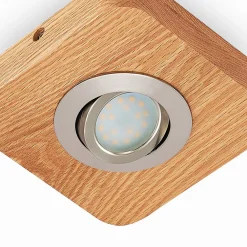 Lindby LED-taklampe Mikari, 14 cm, tre, svingbar| Design- Og Hotellbelysning|Led-Innendørs