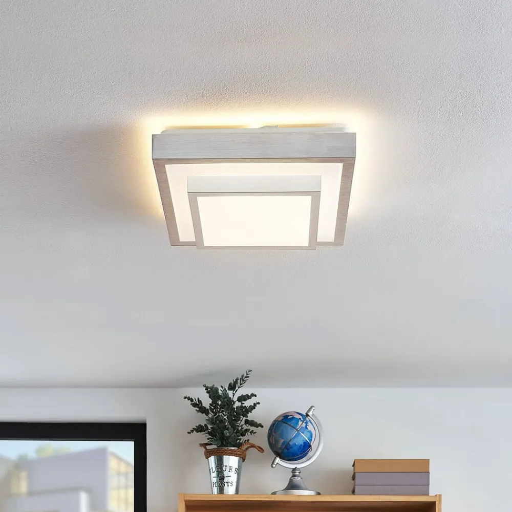 Lindby LED-taklampe Mirco, 32 cm, kantet, aluminium| Design- Og Hotellbelysning