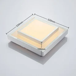 Lindby LED-taklampe Mirco, 32 cm, kantet, aluminium| Design- Og Hotellbelysning