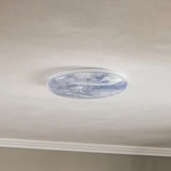 Lindby LED-taklampe Orbi, 38 cm, blå/hvit, plast| Led-Innendørs