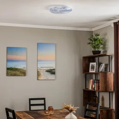 Lindby LED-taklampe Orbi, 38 cm, blå/hvit, plast| Led-Innendørs