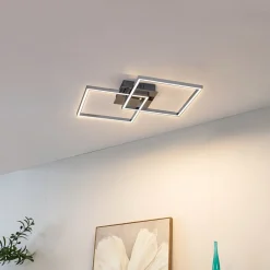 Lindby LED-taklampe Panja, 50 cm, kromfarget, jern| Design- Og Hotellbelysning|Led-Innendørs