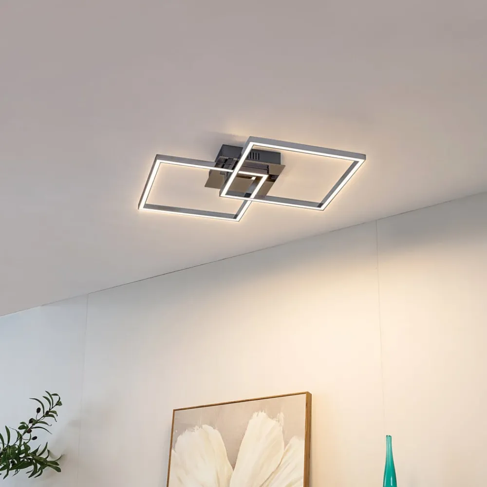 Lindby LED-taklampe Panja, 50 cm, kromfarget, jern| Design- Og Hotellbelysning|Led-Innendørs