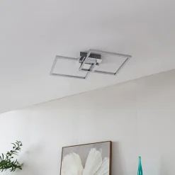 Lindby LED-taklampe Panja, 50 cm, kromfarget, jern| Design- Og Hotellbelysning|Led-Innendørs