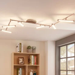 Lindby LED-taklampe Pilou, 6 lyskilder, dimbar, krom New