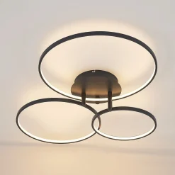 Lindby LED-taklampe Rayk, svart, metall, 77 cm, dimbar Clearance