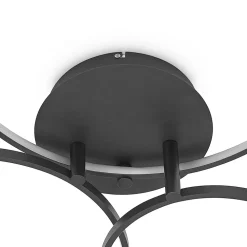 Lindby LED-taklampe Rayk, svart, metall, 77 cm, dimbar Clearance