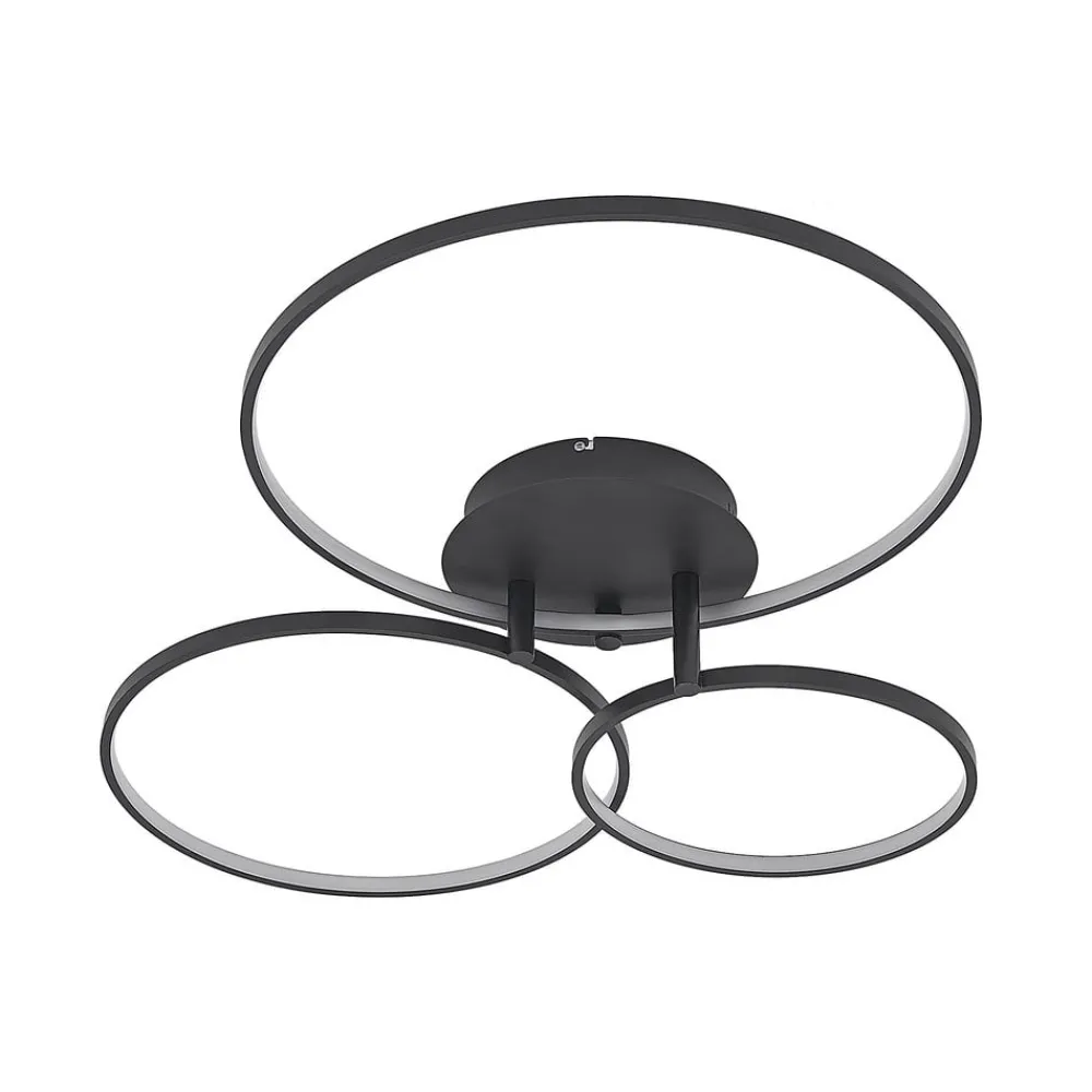 Lindby LED-taklampe Rayk, svart, metall, 77 cm, dimbar Clearance