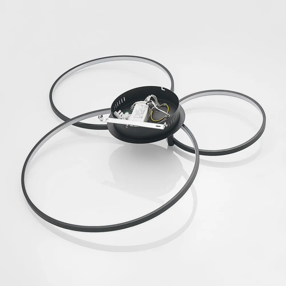 Lindby LED-taklampe Rayk, svart, metall, 77 cm, dimbar Clearance