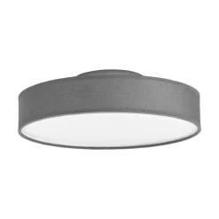 Lindby LED-taklampe Saira, Ø 30 cm, grå, tekstil