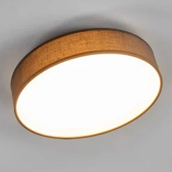 Lindby LED-taklampe Saira, Ø 30 cm, grå, tekstil