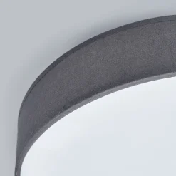 Lindby LED-taklampe Saira, Ø 30 cm, grå, tekstil