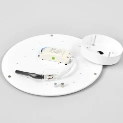 Lindby LED-taklampe Saira, Ø 30 cm, grå, tekstil