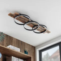 Lindby LED-taklampe Sentoa, tre, 100 cm lang, 3 000 K