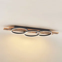 Lindby LED-taklampe Sentoa, tre, 100 cm lang, 3 000 K