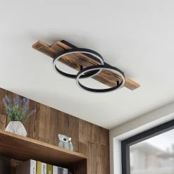 Lindby LED-taklampe Sentoa, tre, 75 cm lang, 3 000 K| Design- Og Hotellbelysning|Led-Innendørs