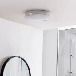 Lindby LED-taklampe Silvryn krom/hvit plast 3000K New