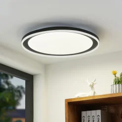 Lindby LED-taklampe Verdan, svart, metall, dimbar, CCT| Design- Og Hotellbelysning