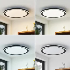 Lindby LED-taklampe Verdan, svart, metall, dimbar, CCT| Design- Og Hotellbelysning